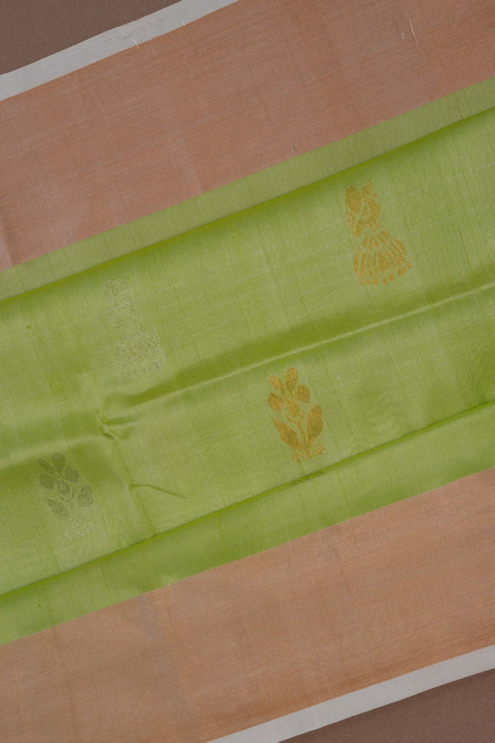 Image of Uppada Silk Neon Green Saree